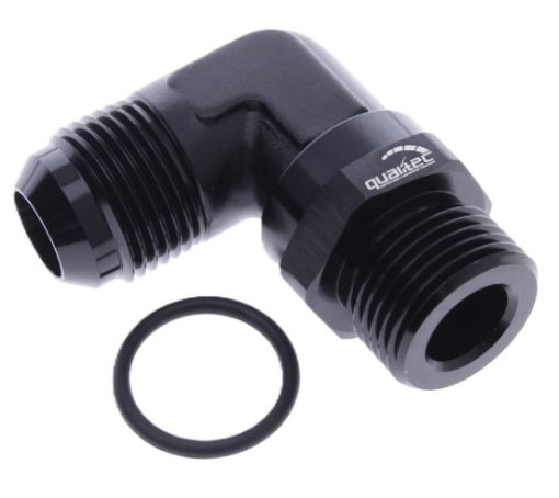Picture of 90degrees. AN fitting - AN6 - An6 (9 / 16-18 SAE UNF) - Black