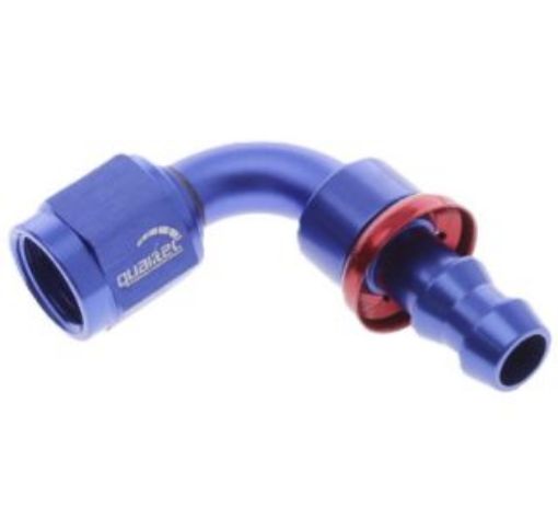 Picture of 90degrees. AN fitting - Blue - Push lock