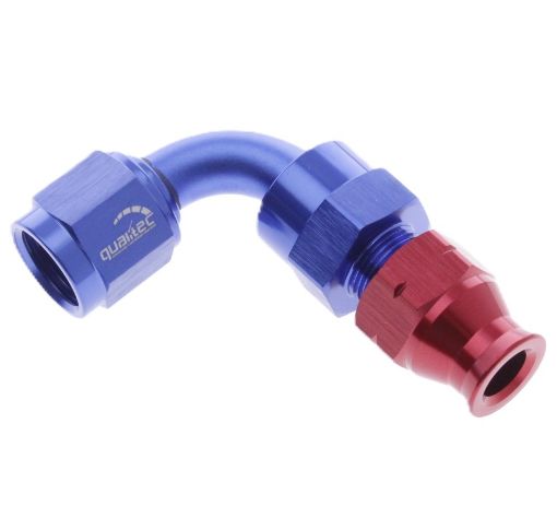Picture of 90degrees. AN fitting - Tube To female Adapter AN-6 - Red / Blue - 5/16" (7,93mm.)