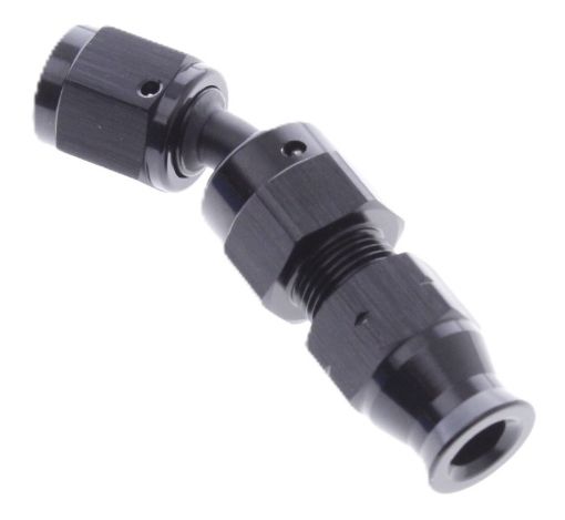 Picture of 45degrees. AN Fitting - Tube to Female 6-AN - Black - 3/8" (9,52mm.)