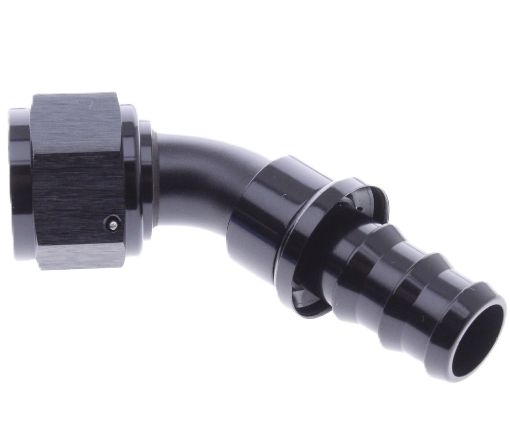 Picture of 45degrees. AN fitting - AN-4 - Black - Push lock