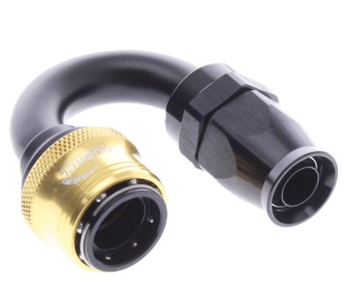 Picture of 180° PTFE Quick Connect Hose Ends -Black/Gold - AN10