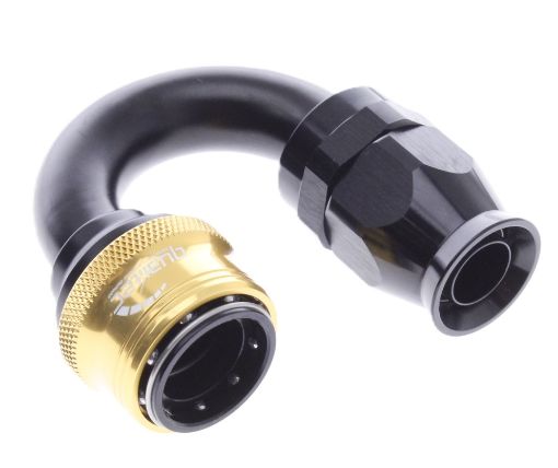 Picture of 180° PTFE Quick Connect Hose Ends -Black/Gold - AN12