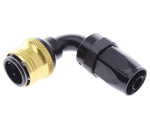 Picture of 90° Quick Connect Hose Ends -Black/Gold - AN8