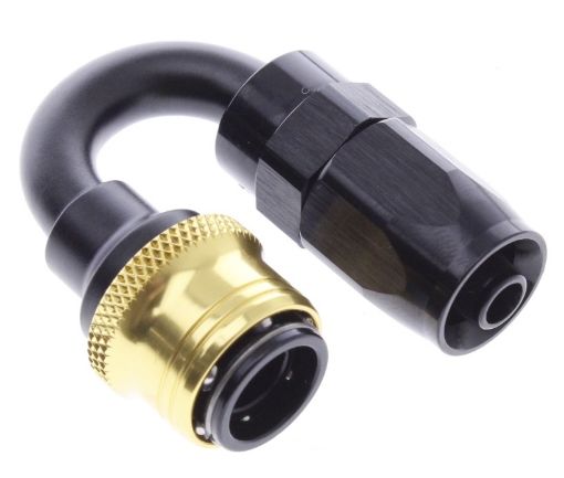 Picture of 180° Quick Connect Hose Ends -Black/Gold - AN6