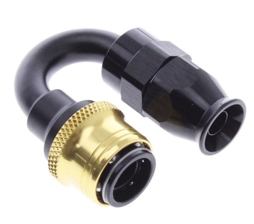 Picture of 180° PTFE Quick Connect Hose Ends -Black/Gold - AN6