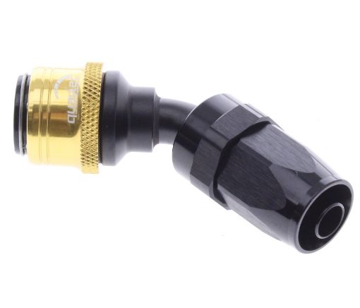 Picture of 45° Quick Connect Hose Ends -Black/Gold - AN8