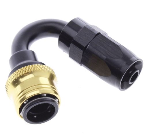 Picture of 150° Quick Connect Hose Ends -Black/Gold - AN6
