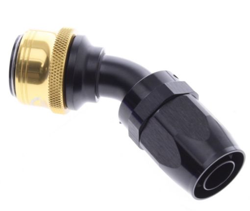 Picture of 45° Quick Connect Hose Ends -Black/Gold - AN12