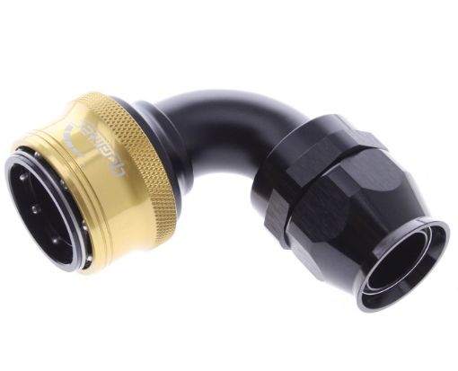 Picture of 90° PTFE Quick Connect Hose Ends -Black/Gold - AN16
