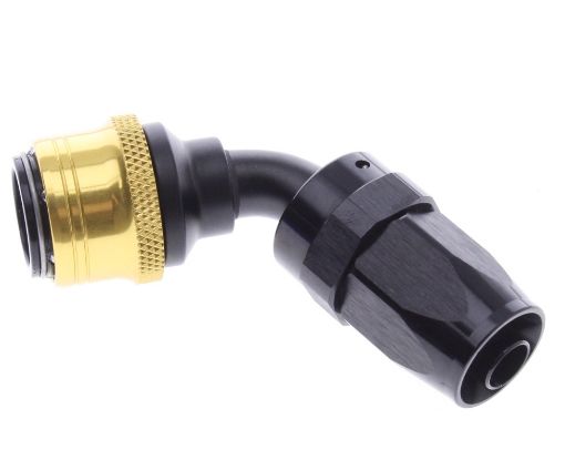 Picture of 60° Quick Connect Hose Ends -Black/Gold - AN8