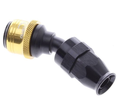 Picture of 30° PTFE Quick Connect Hose Ends -Black/Gold - AN8