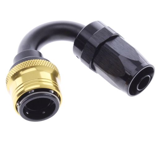 Picture of 150° Quick Connect Hose Ends -Black/Gold - AN8