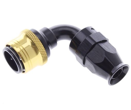 Picture of 90° PTFE Quick Connect Hose Ends -Black/Gold - AN8