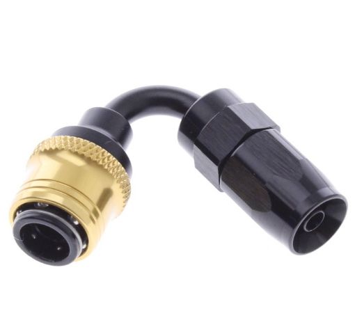 Picture of 120° Quick Connect Hose Ends -Black/Gold - AN4