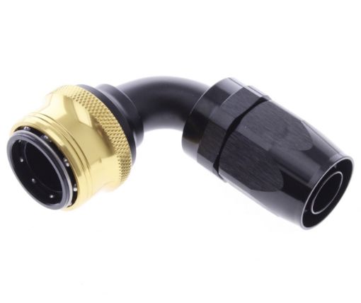 Picture of 90° Quick Connect Hose Ends -Black/Gold - AN12
