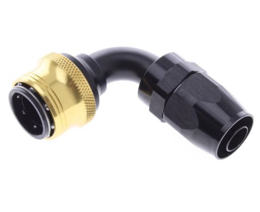 Picture of 90° Quick Connect Hose Ends -Black/Gold - AN10