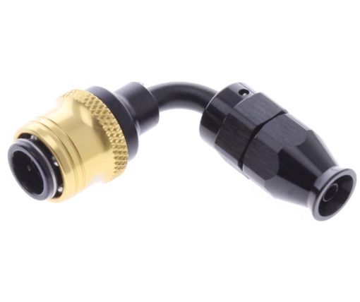 Picture of 90° PTFE Quick Connect Hose Ends -Black/Gold - AN4