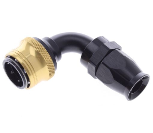 Picture of 90° PTFE Quick Connect Hose Ends -Black/Gold - AN10