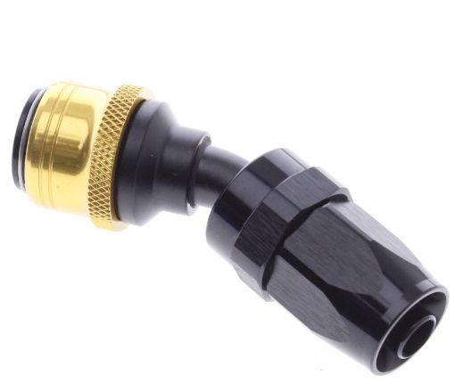 Picture of 30° Quick Connect Hose Ends -Black/Gold - AN8
