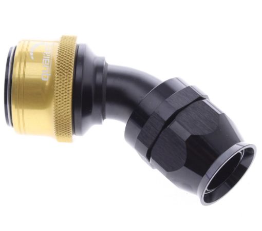 Picture of 45° PTFE Quick Connect Hose Ends -Black/Gold - AN16