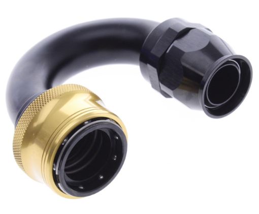 Picture of 180° PTFE Quick Connect Hose Ends -Black/Gold - AN16