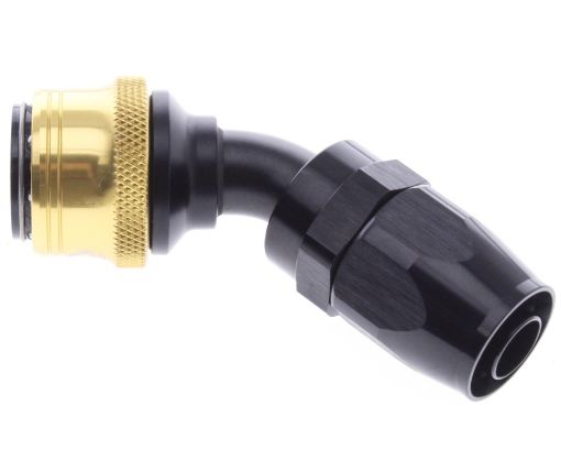 Picture of 45° Quick Connect Hose Ends -Black/Gold - AN10