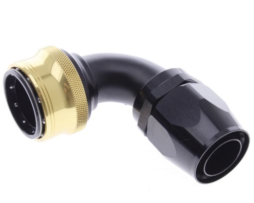 Picture of 90° Quick Connect Hose Ends -Black/Gold - AN20