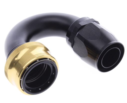 Picture of 180° Quick Connect Hose Ends -Black/Gold - AN20