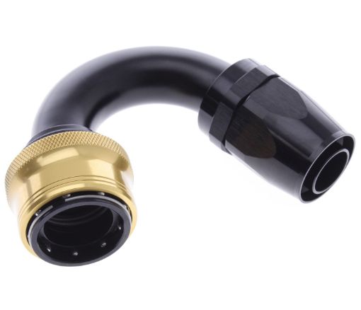 Picture of 150° Quick Connect Hose Ends -Black/Gold - AN16