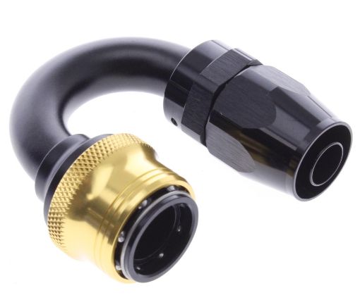 Picture of 180° Quick Connect Hose Ends -Black/Gold - AN10