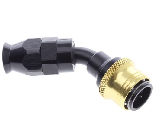 Picture of 45° PTFE Quick Connect Hose Ends -Black/Gold - AN6