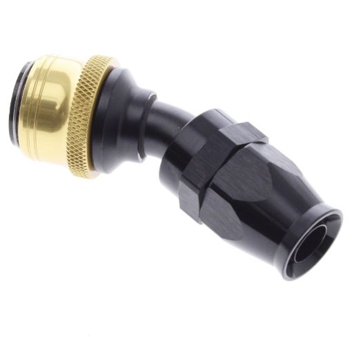 Picture of 30° PTFE Quick Connect Hose Ends -Black/Gold - AN10