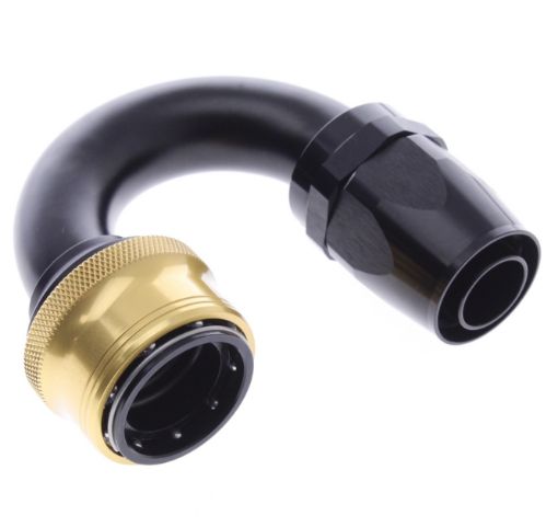Picture of 180° Quick Connect Hose Ends -Black/Gold - AN16
