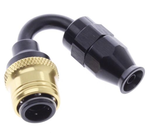 Picture of 150° PTFE Quick Connect Hose Ends -Black/Gold - AN4