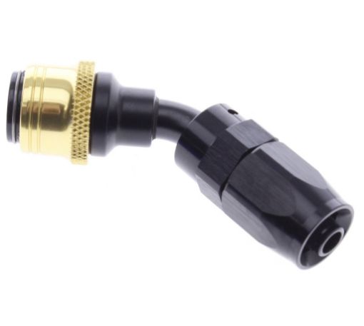 Picture of 45° Quick Connect Hose Ends -Black/Gold - AN6