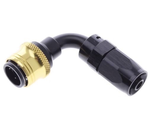 Picture of 90° Quick Connect Hose Ends -Black/Gold - AN6