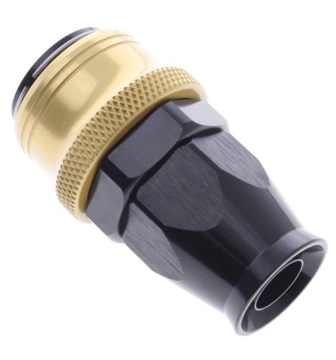 Picture of Straight PTFE Quick Connect Hose Ends -Black/Gold - AN10