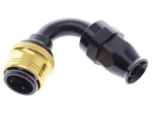 Picture of 120° PTFE Quick Connect Hose Ends -Black/Gold - AN8