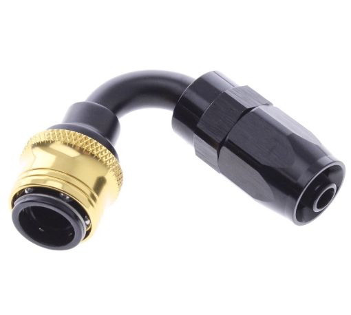 Picture of 120° Quick Connect Hose Ends -Black/Gold - AN6