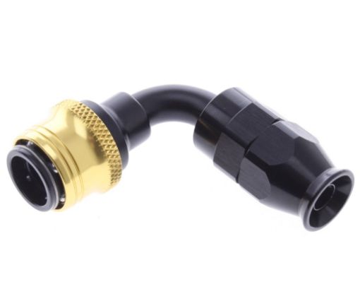 Picture of 90° PTFE Quick Connect Hose Ends -Black/Gold - AN6