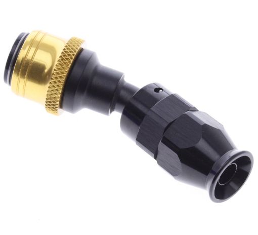 Picture of 30° PTFE Quick Connect Hose Ends -Black/Gold - AN6