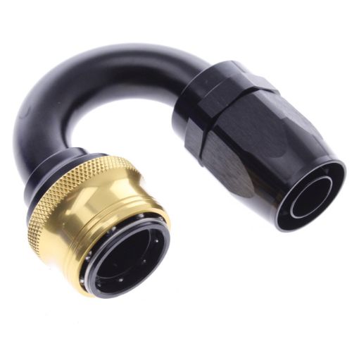 Picture of 180° Quick Connect Hose Ends -Black/Gold - AN12