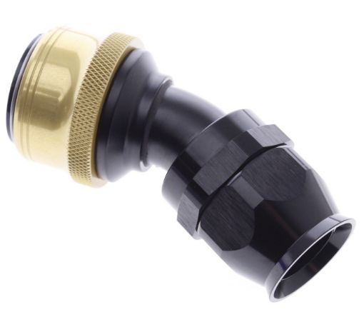 Picture of 30° PTFE Quick Connect Hose Ends -Black/Gold - AN16