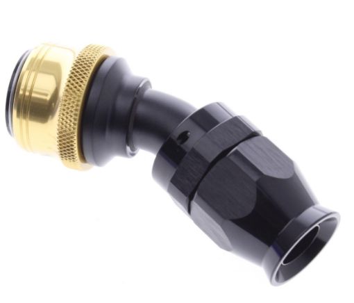 Picture of 30° PTFE Quick Connect Hose Ends -Black/Gold - AN12