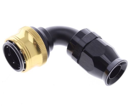 Picture of 90° PTFE Quick Connect Hose Ends -Black/Gold - AN12