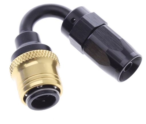 Picture of 150° Quick Connect Hose Ends -Black/Gold - AN4
