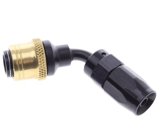 Picture of 60° Quick Connect Hose Ends -Black/Gold - AN4